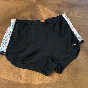 Black puma running shorts